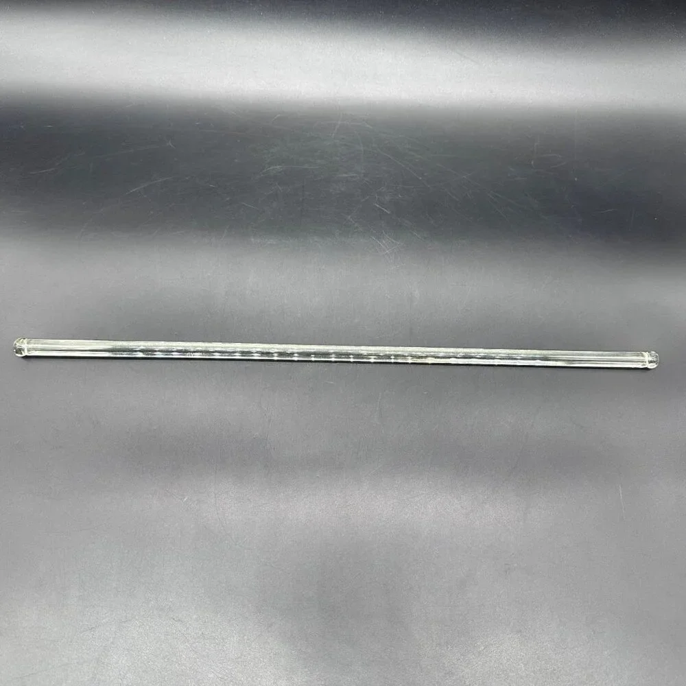 Vintage Clear Glass Curtain Towel Rod Uranium Glows Retro Decor 17.5 In